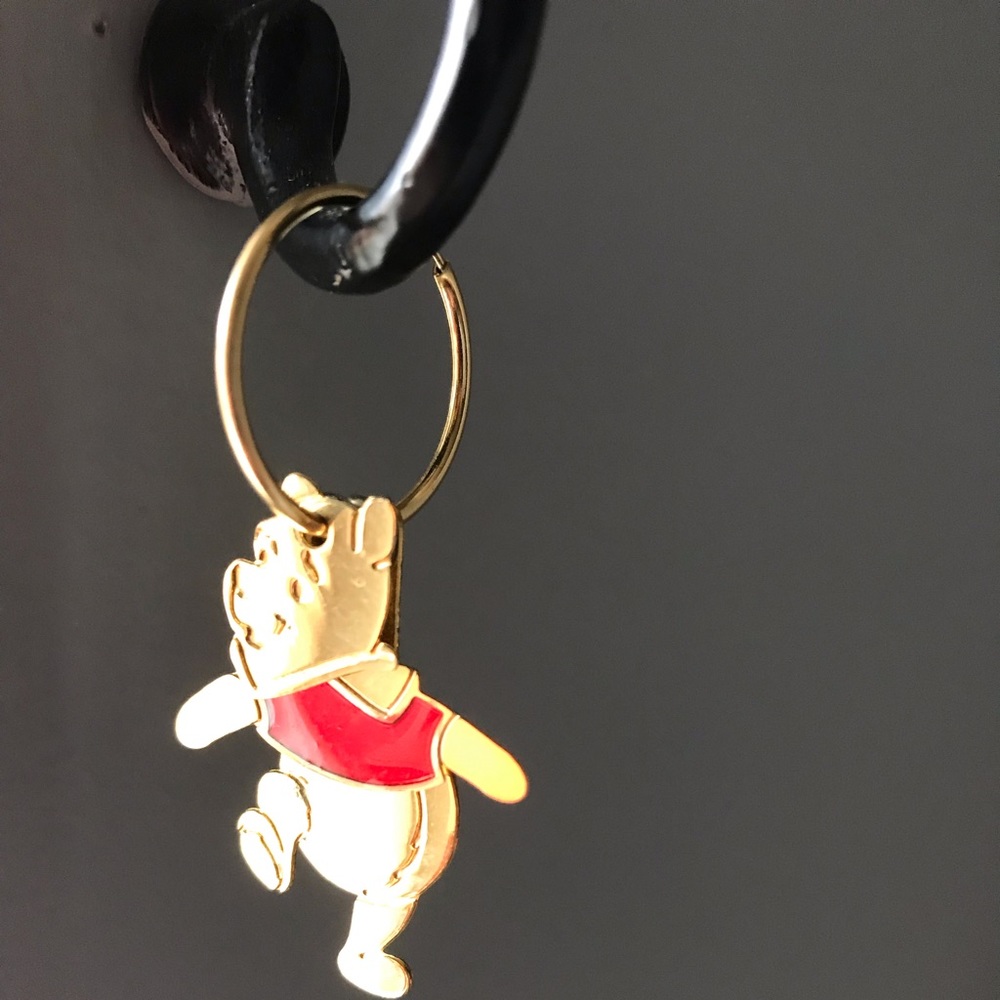 Vintage Disney Winnie the Pooh hoop earrings.
